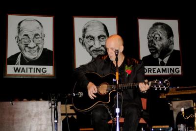 <p>Performing at Busboys and Poets, Washington DC, 2010</p><p>photo: Bojan Kavas</p>